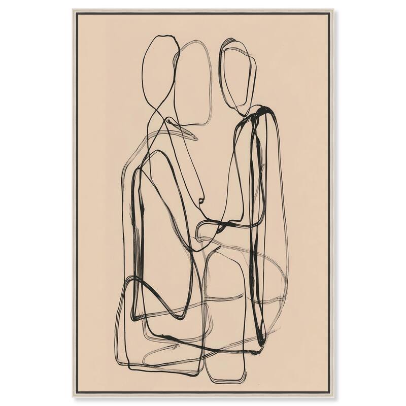Embrace of Lines III Canvas by Art Remedy - Silver - 36" x 54"