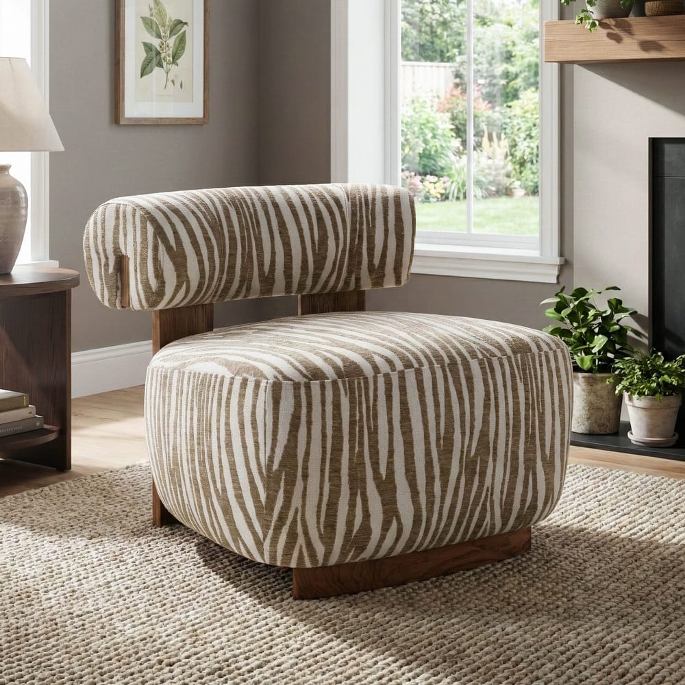 Furniture of America Orynt Modern Zebra Upholstered Accent Chair
