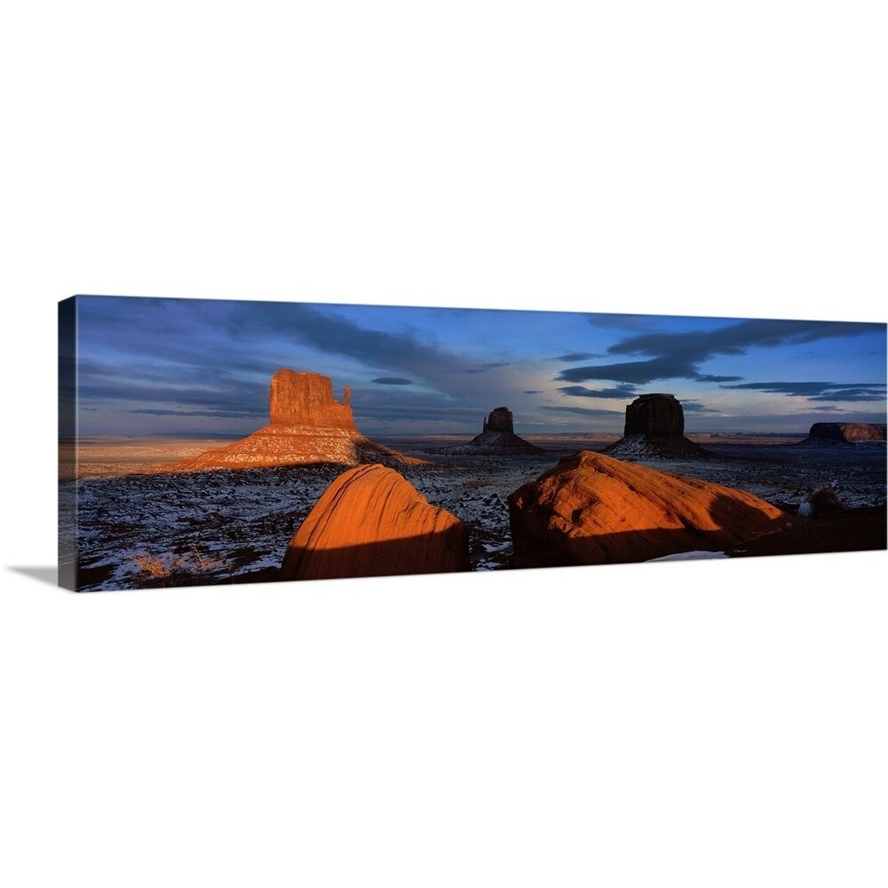 Shop Winter Evening At Monument Valley Az Canvas Wall Art Overstock 16870371
