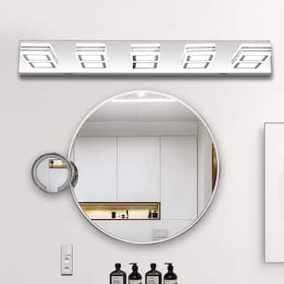 LED Modern Chrome Makeup Light with 5 Acrylic Bulbs - Perfect for Vanity Mirrors