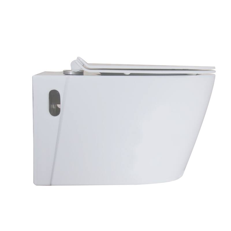 Eviva Storm Elongated Cotton White High Efficiency Toilet w/ Soft Closing Seat