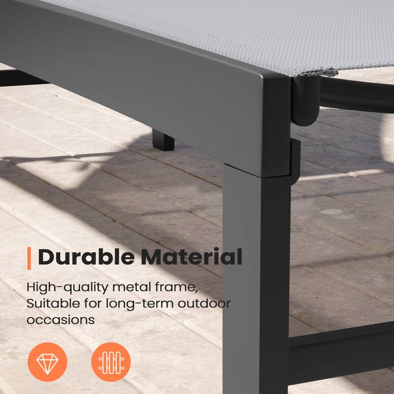 Pellebant Outdoor Patio Adjustable Chaise Lounge Chairs