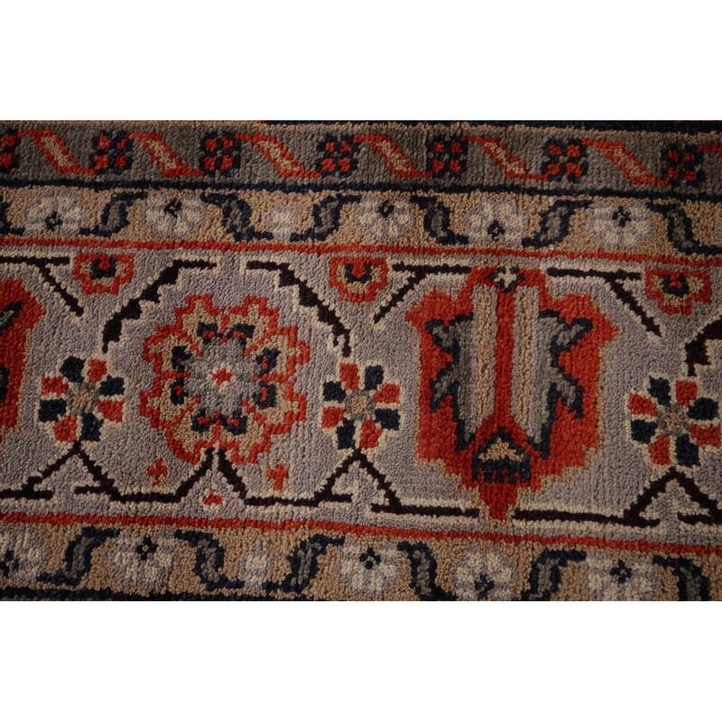 Viss Oriental Area Rug Handmade Geoemtric Orange Wool Carpet - 8'11"x 11'10"
