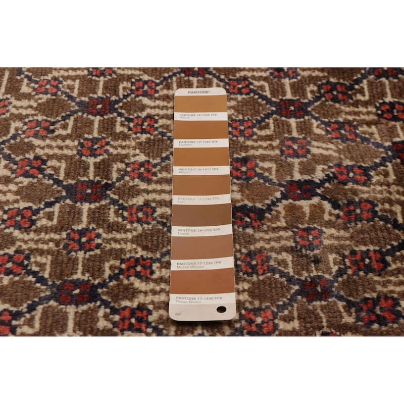 ECARPETGALLERY Hand-knotted Anatolian Vintage Brown Wool Rug - 3' 8" x 9' 11"