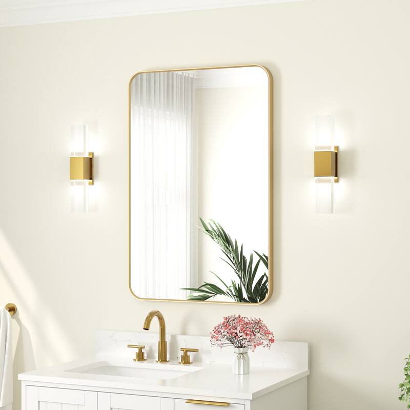 Modern Bathroom Wall Mounted Anodized Aluminum Framed Wall Vanity Mirror