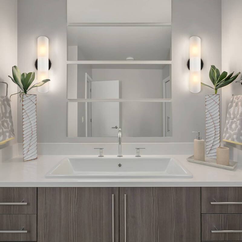 Syracuse Modern 2-Bulbs Cylinder Sconce Lighting Set of 2