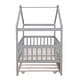 preview thumbnail 18 of 38, Twin Size House Bed with Trundle, Wooden Playhouse Kids Bed Frame with Roof and Fence, Montessori Style Bed