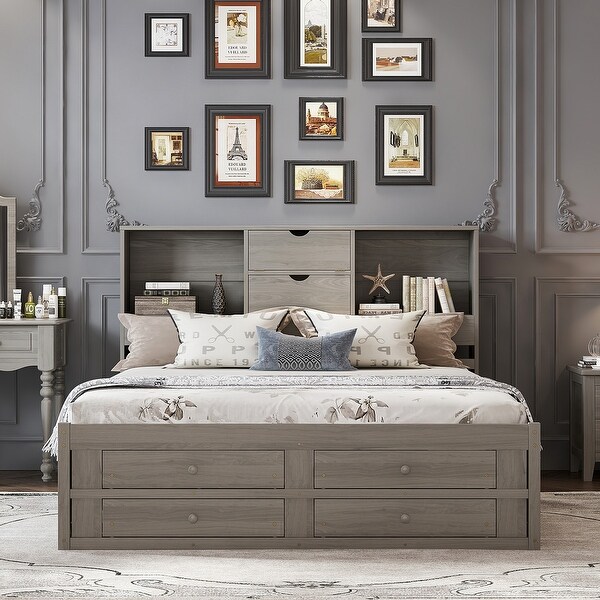 California king platform bed frame with storage hotsell