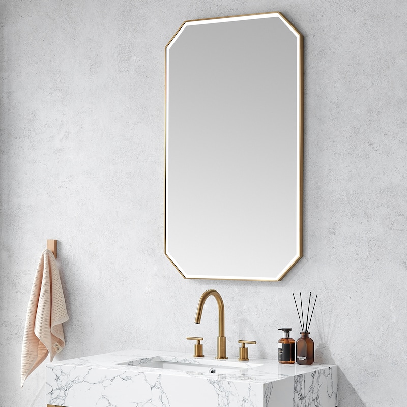 Sabadell Octagon Stainless Steel Framed Wall Mirror