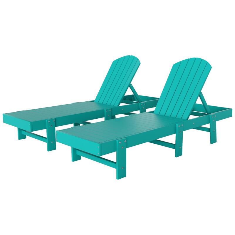 Altura Armless Poly Eco-Friendly All Weather Reclining Chaise Lounge (Set of 2)
