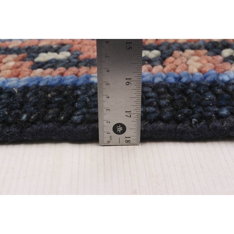 ECARPETGALLERY Hand-knotted Modern Oushak Dark Navy Wool Rug - 9'2 x 12'2
