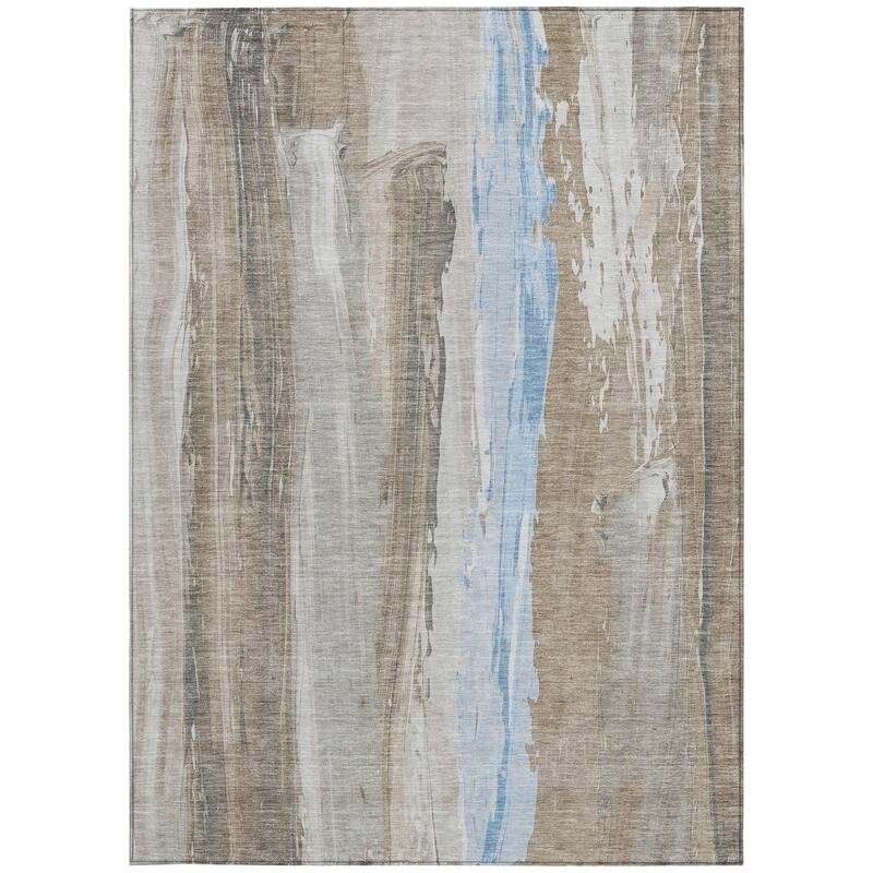 HomeRoots Abstract Transitional Rectangle Outdoor Rug