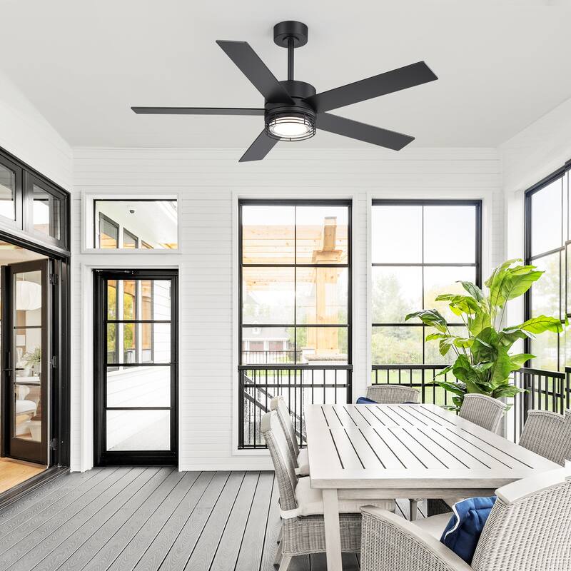 72/52-inch Reversible 8/5-Blade Dimmable LED Ceiling fan with Light and Remote