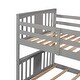 preview thumbnail 11 of 10, Gray Twin over Twin Solid Wood Bunk Bed with Ladder & Fence