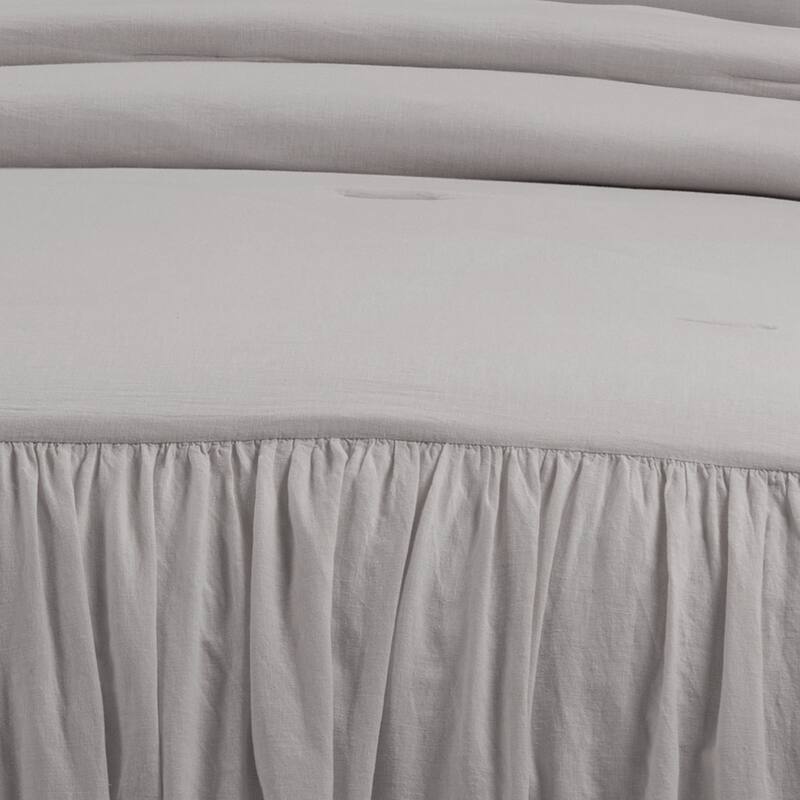 Lush Decor Belgian Flax Prewashed Linen Rich Cotton Blend Bedspread 3Piece Set