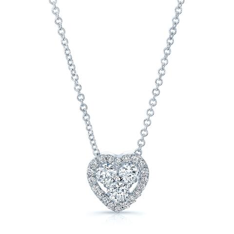 Diamond Heart Pendant in 14k White Gold (3/8 Ct.t.w.)