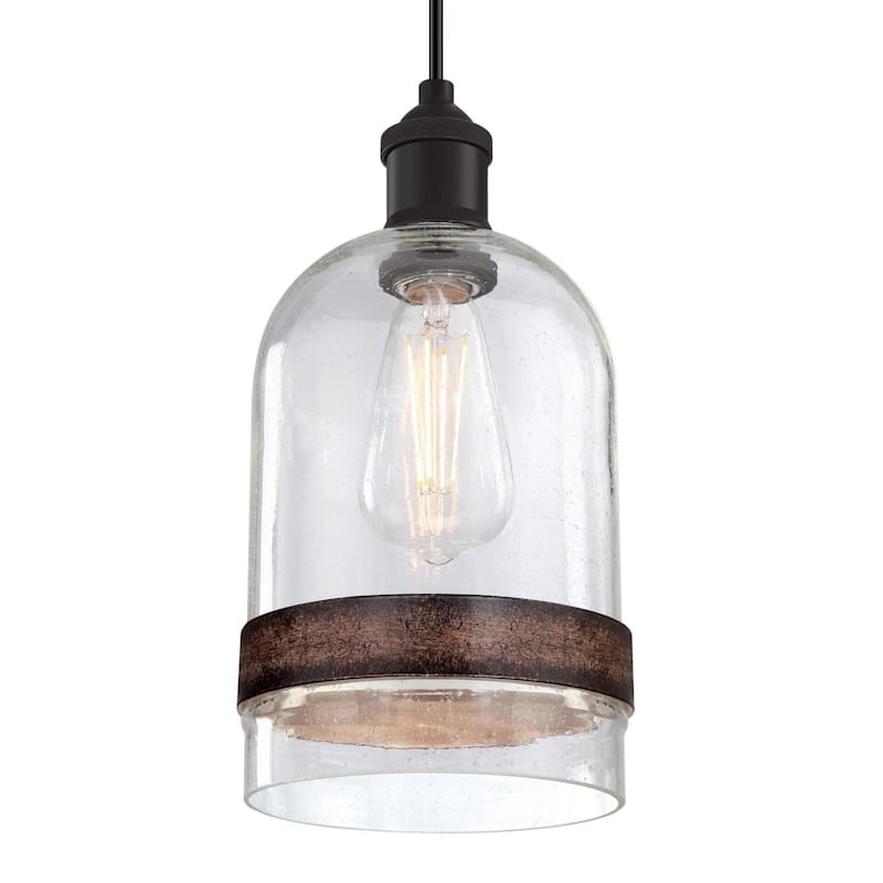 Westinghouse 6129800 Tarrant 6" Wide Wood Mini Pendant