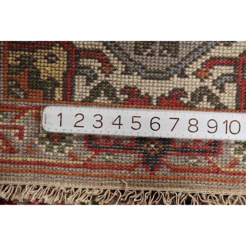 Hand Knotted Oriental 100% Wool Carpet Traditional Medallion Greys & Charcoal Heriz (serapi) Area Rug - 3' 0'' X 2' 0''