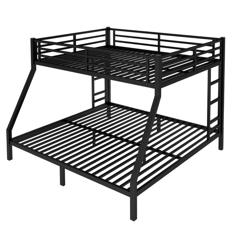 Queen over King Metal Bunk Bed for Teens and Adults, Space-Saving, Noise Reduced, No Box Spring Needed