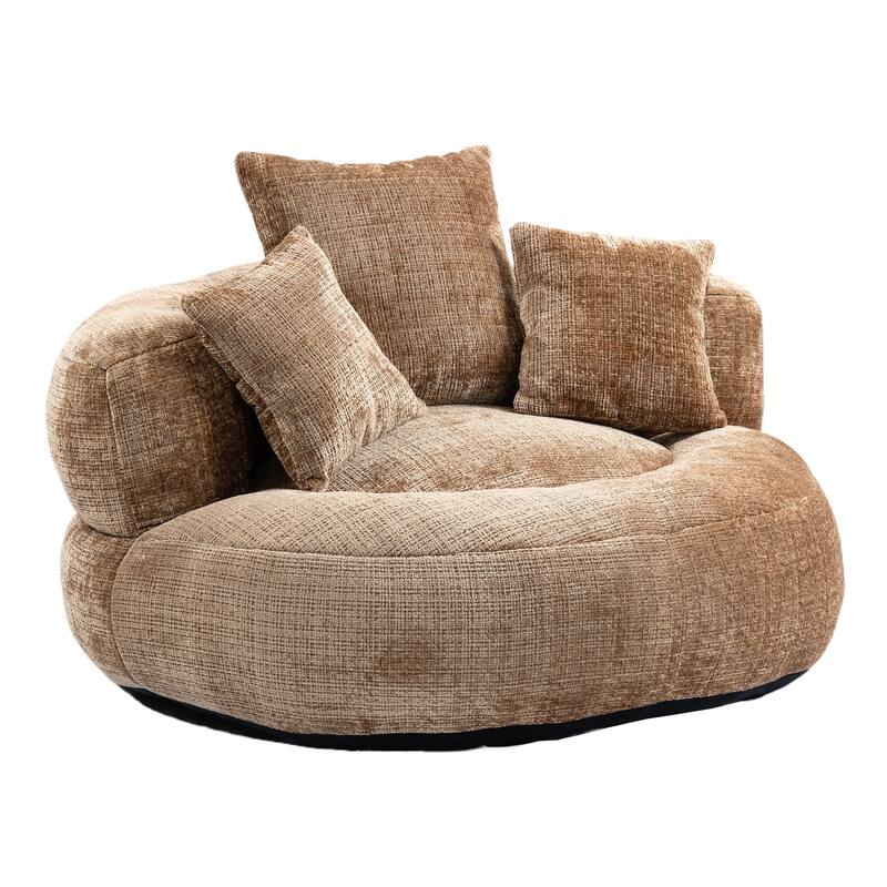 Chenille Lazy Sofa with Pillows