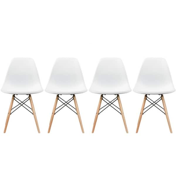 slide 1 of 27, Mid-century Modern Molded Dining Chairs (Set of 4) White