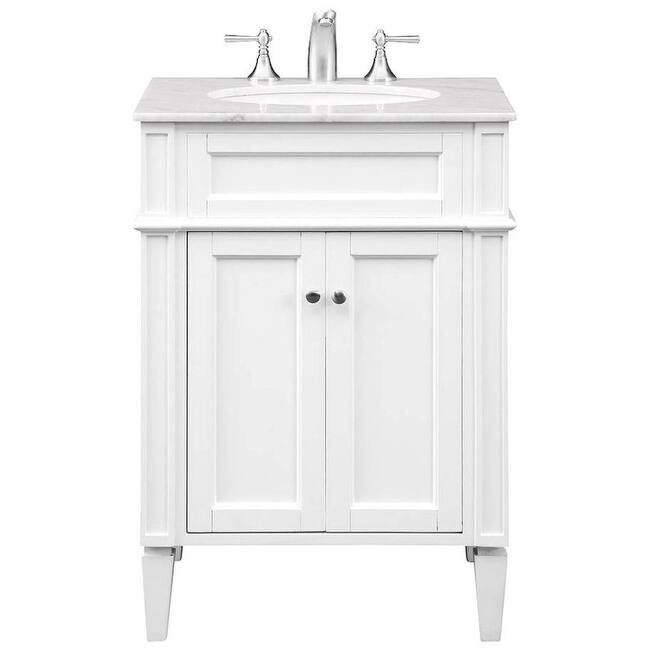Elegant Lighting VF-1026 Park Ave 24" Free Standing Single Basin - White - Painted