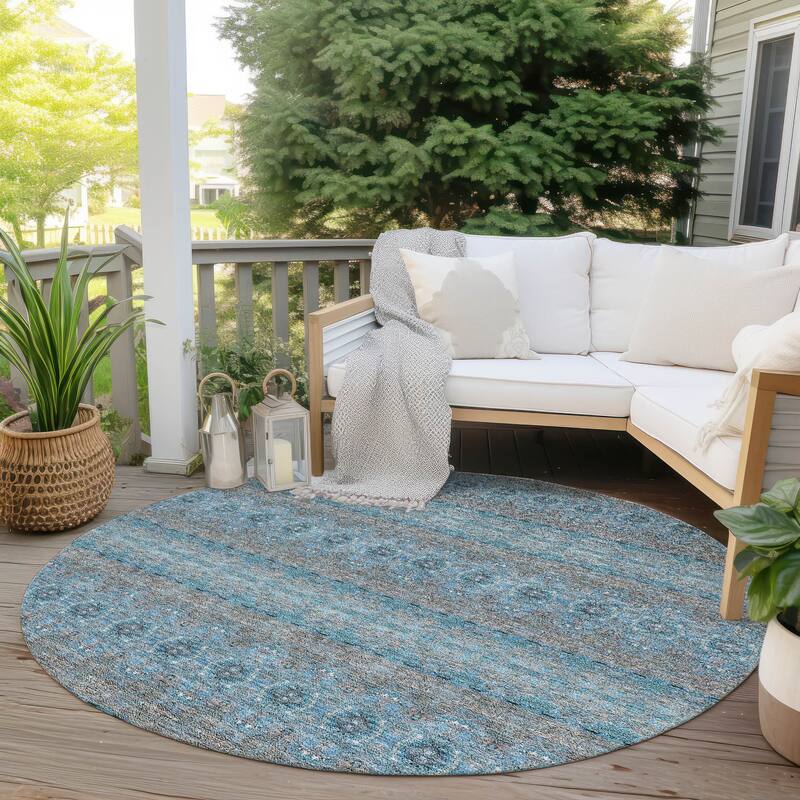 Machine Washable Indoor/ Outdoor Chantille Ombre Stripes Rug