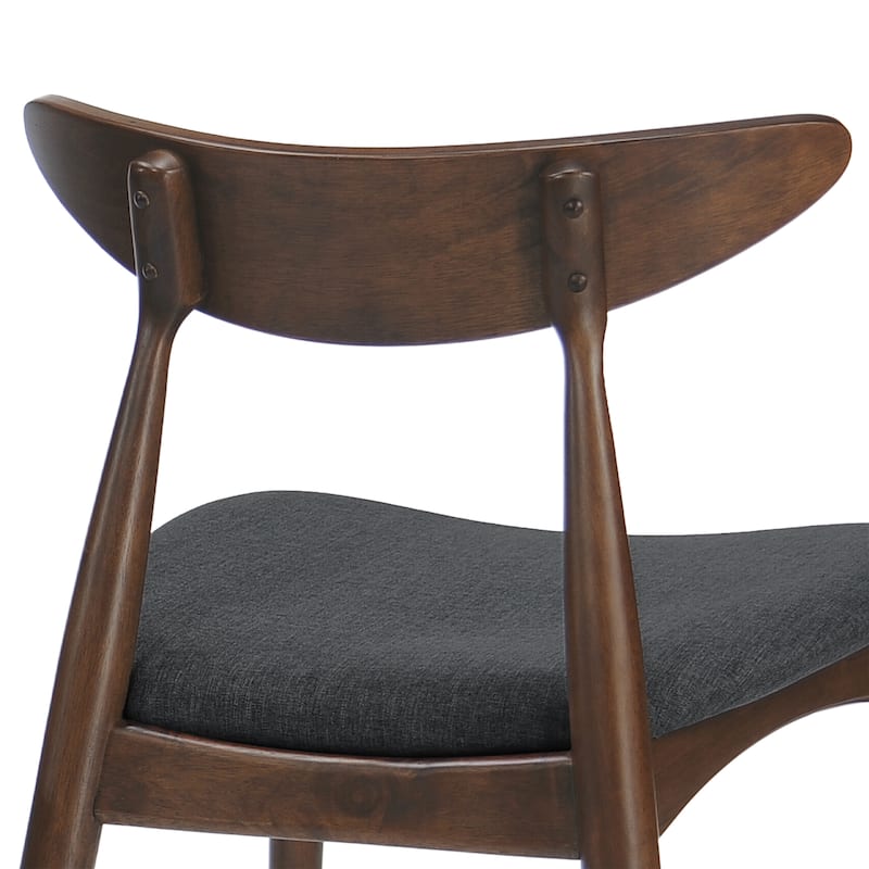 Set of 2 Retro Rubberwood Chairs with Ergonomic Back & Plush Cushions