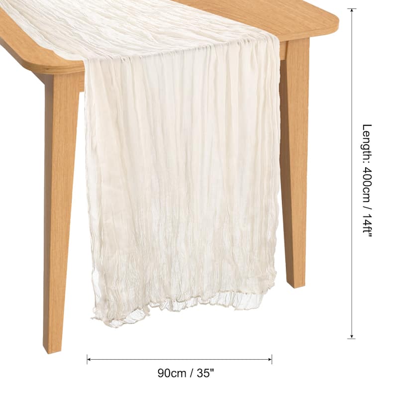 Cheesecloth Table Runner Long Bohemia Gauze Cheese Cloth - Cream - 14 Ft
