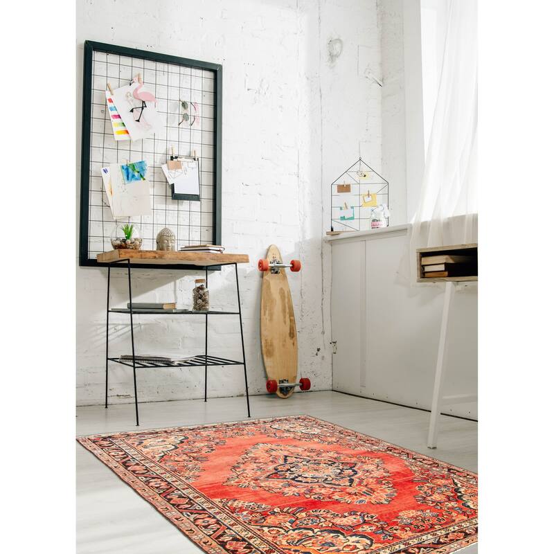 ECARPETGALLERY Hand-knotted Anadol Red Wool Rug - 4'3 x 6'8