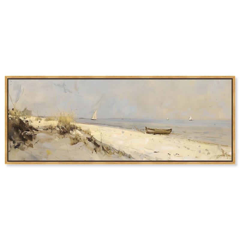 By the Sea Panoramic Canvas by Art Remedy - Gold - 54" x 20"