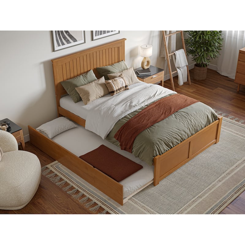 Nantucket Full Platform Bed with Footboard and Twin Trundle