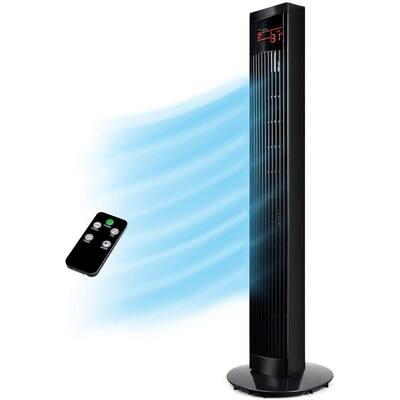 Deluxe 36'' Electric Oscillating Tower Fan ， Black