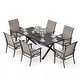 preview thumbnail 15 of 27, Kullavik Textilene Outdoor Dining Set, Patio Dining Set with Single Chairs, Swivel Chairs and Large Table