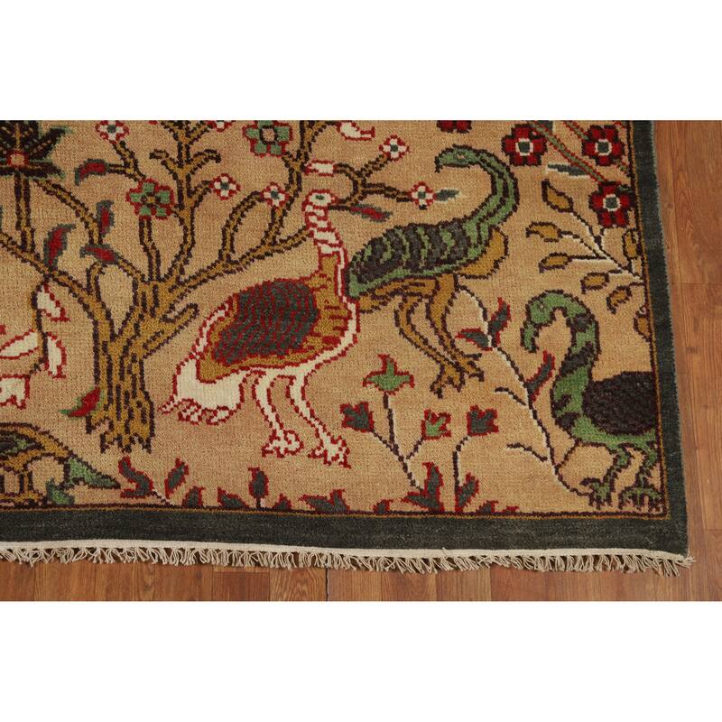 Animals Design Ziegler Area Rug Hand-Knotted Oriental Wool Carpet - 7'11" x 9'10"
