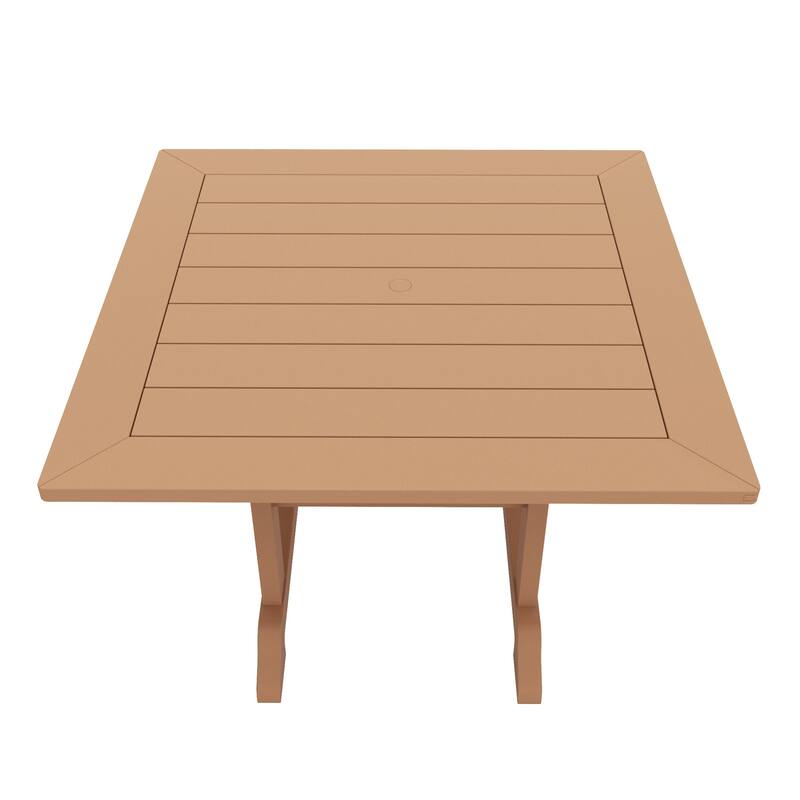 Laguna Hdpe All Weather Outdoor Patio Dining Set with Square Table, Arm Chairs (5-Piece Set)