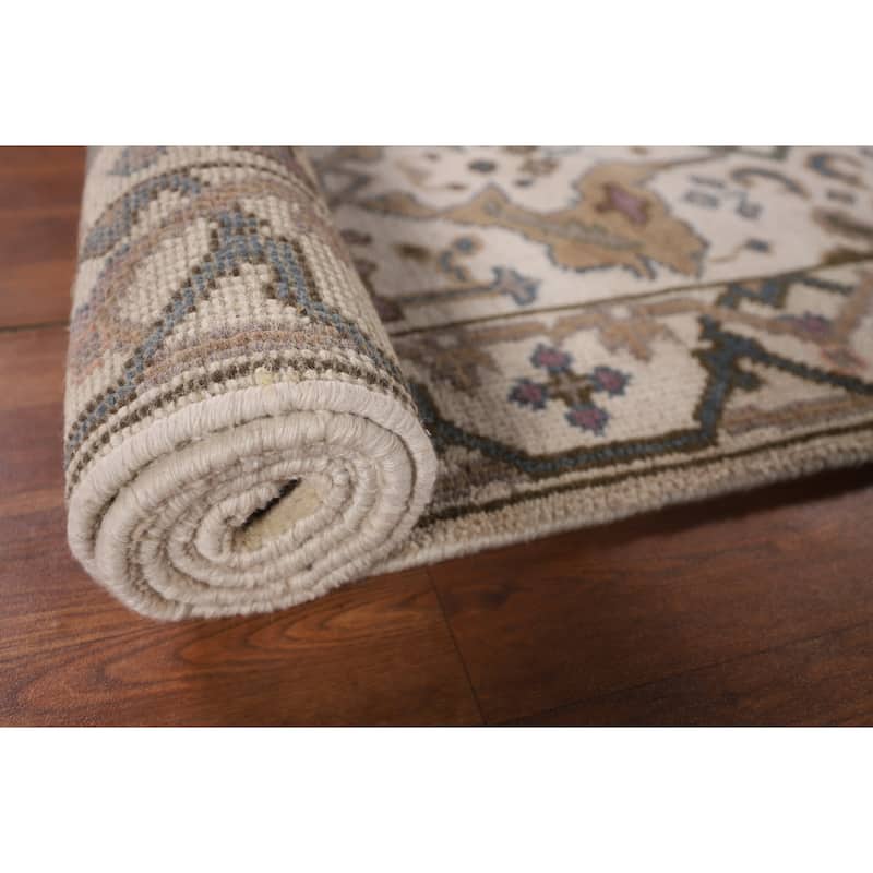 Oushak Oriental Runner Rug Hand-Knotted Wool Carpet - 2'7" x 7'8"