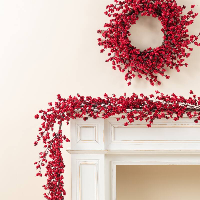 ﻿ Glitzhome Artificial Christmas Tree Potted Xmas Plant with Red Berries, Pinecones, PE Dripping Pine for Home Holiday Decor