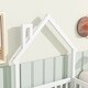 preview thumbnail 5 of 8, White Twin Size Pine Wood House-Shaped Headboard Floor Bed with Fence