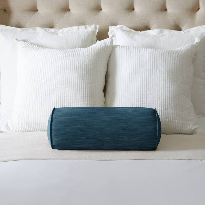 Sorra Home Velvet Bolster Pillow - 20 in x 8 in x 8 in - Harbor