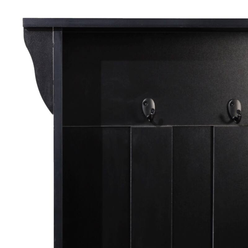 3 Hook Hallway Tree with Divided Under Bench Storage