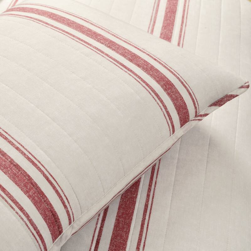 Lush Decor Farmhouse Stripe 3 Piece Quilt Set