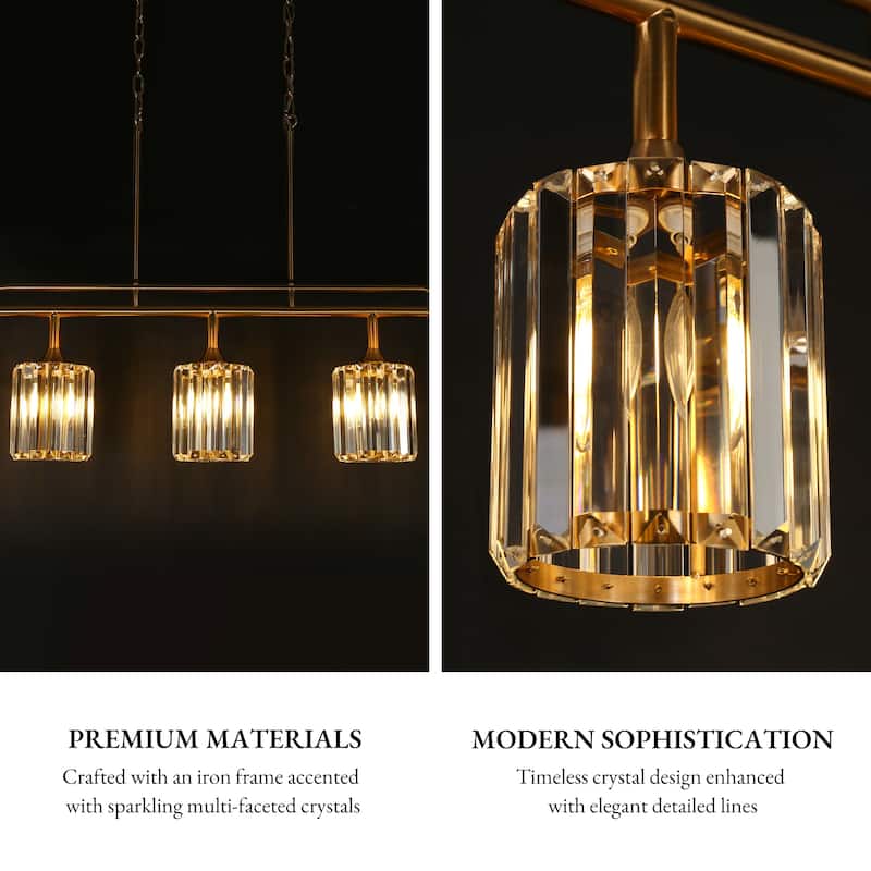 Modern 5-Light Crystal Chandeliers 47 IN Wide Island Lights for Kitchen Island