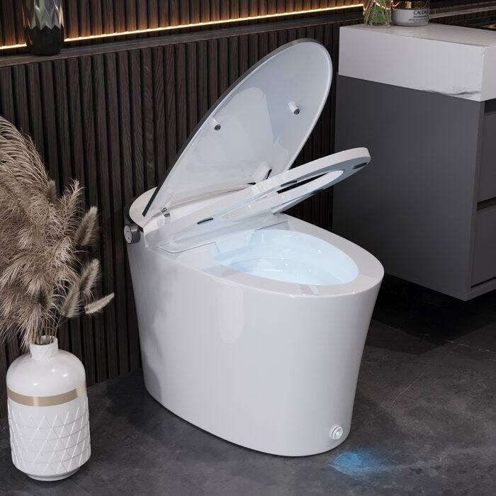 DV-1S0019-V3 Smart Bidet Elongated Toilet, Auto Open & Close, Warm Wash/Dryer - White