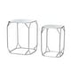 preview thumbnail 6 of 19, Glitzhome Modern Metal Glass Accent Table Nesting Side Table(Set of 2)