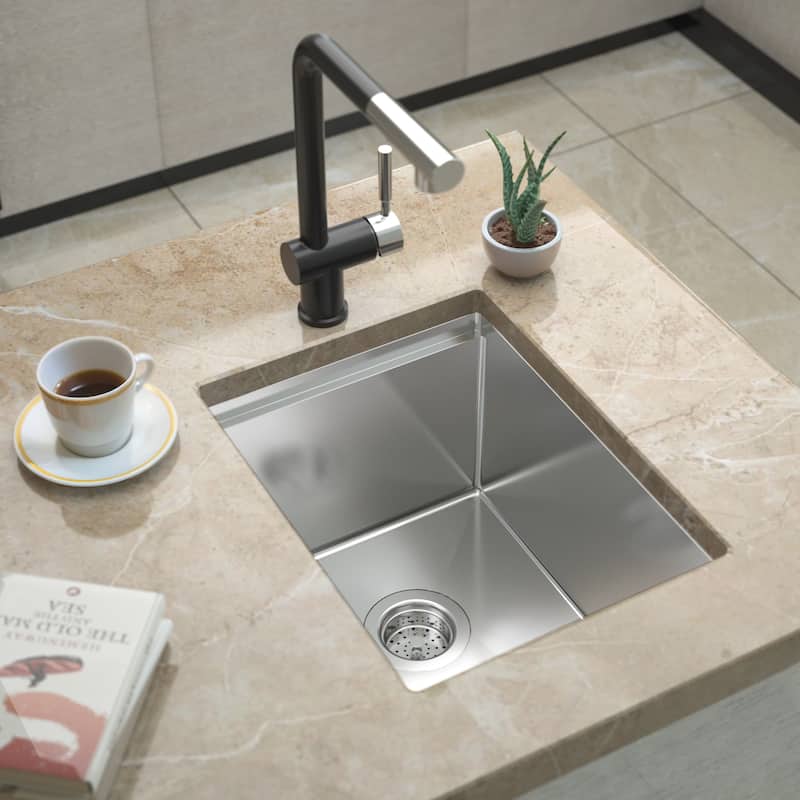 14 x 19 Inch Workstation Undermount Single Bowl Kitchen sink - Silver