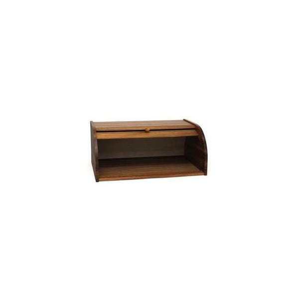 Lipper 1146 roll top acacia bread box