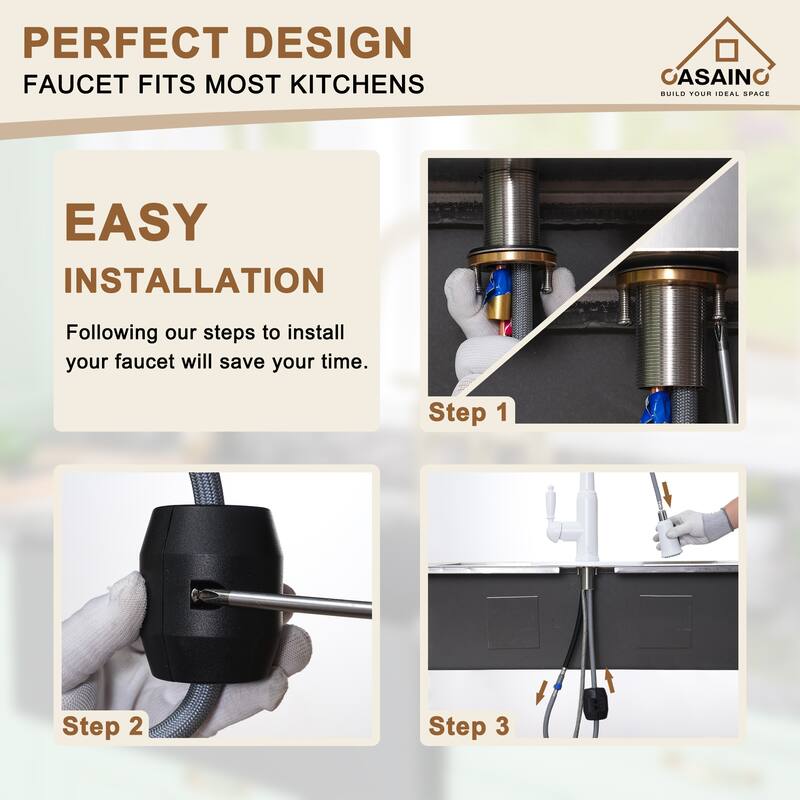 Single Handle Pull-Down Sprayer Kitchen Faucet