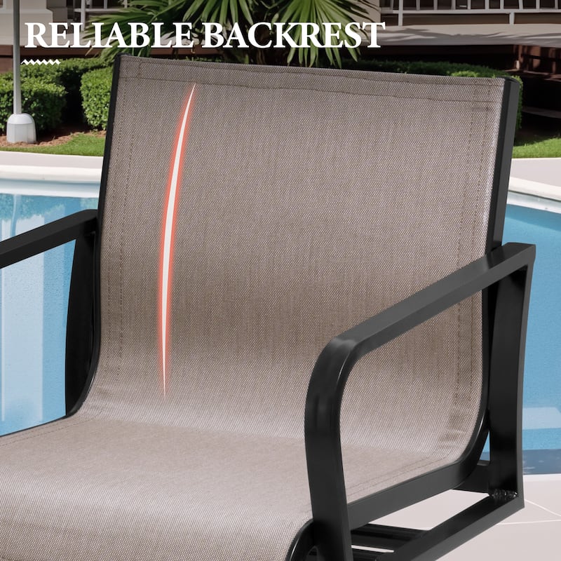 Outdoor Patio Aluminum Sunbrella Fabric Swivel Barstools