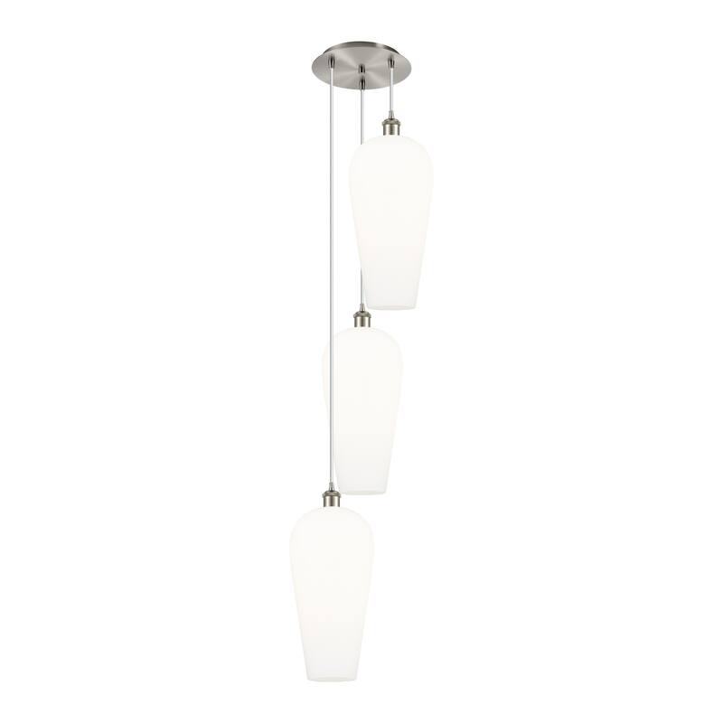 Innovations Lighting Endless Possibilities Ballston - Chelsea - 3 Light 15" Cord Hung Multi Pendant - Brushed Satin Nickel/White